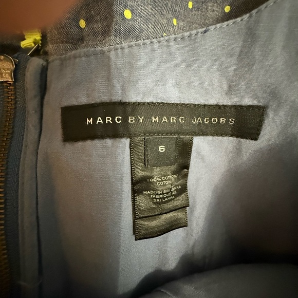 Marc by Marc Jacobs Blue Polka Dot Dress with pockets. Size 6 - Picture 8 of 9